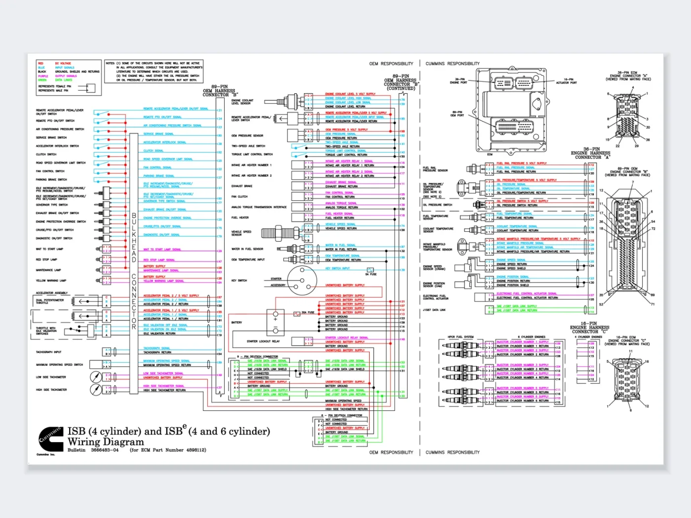 Cummins ISB (4-Cylinder) & ISBe (4- and 6-Cylinder) Wiring Diagram