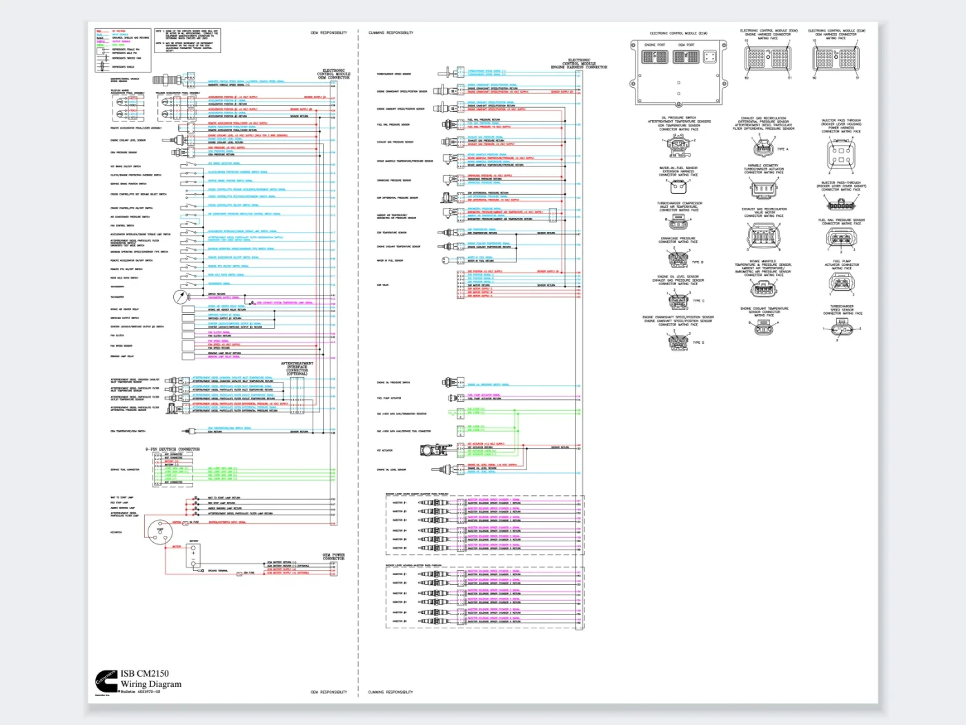 Cummins ISB CM2150 Wiring Diagram (Bulletin 4021572)