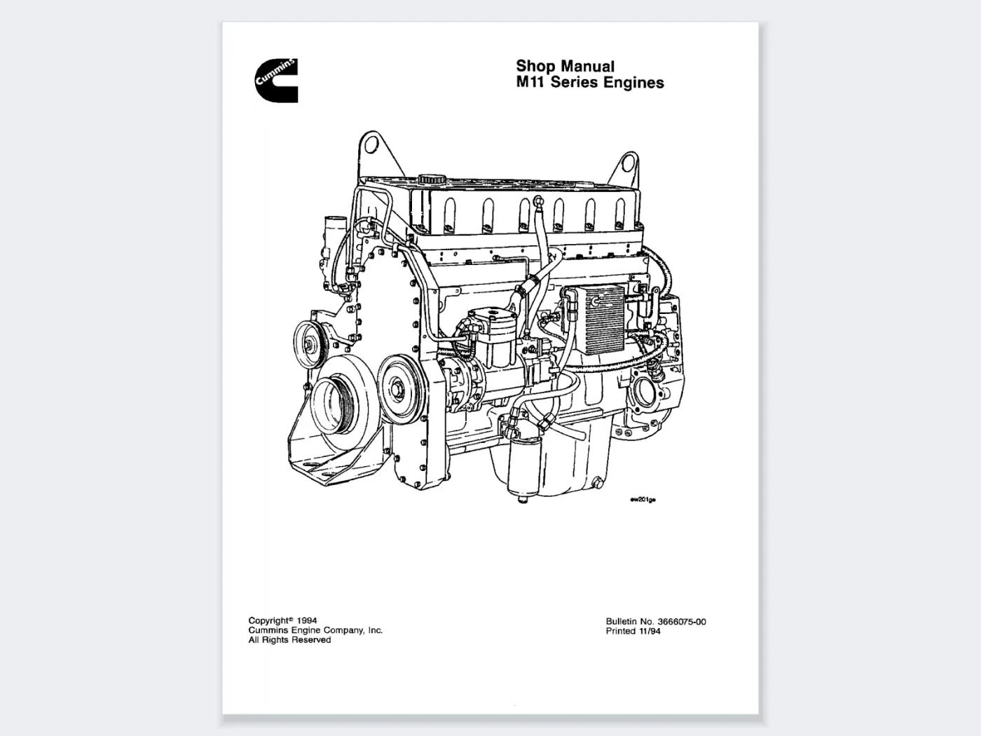Cummins M11 Series Engine Shop Manual (Rebuild Procedures)